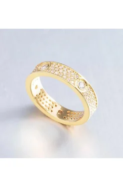ANILLO CIRCONIAS DORADO