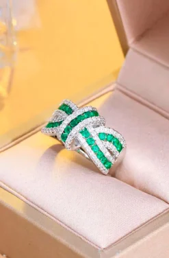 ANILLO ENTRELAZADO ESMERALDA