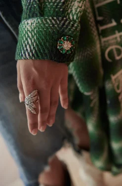 ANILLO HOJAS PALMERA DORADO