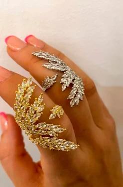 ANILLO HOJAS PALMERA DORADO