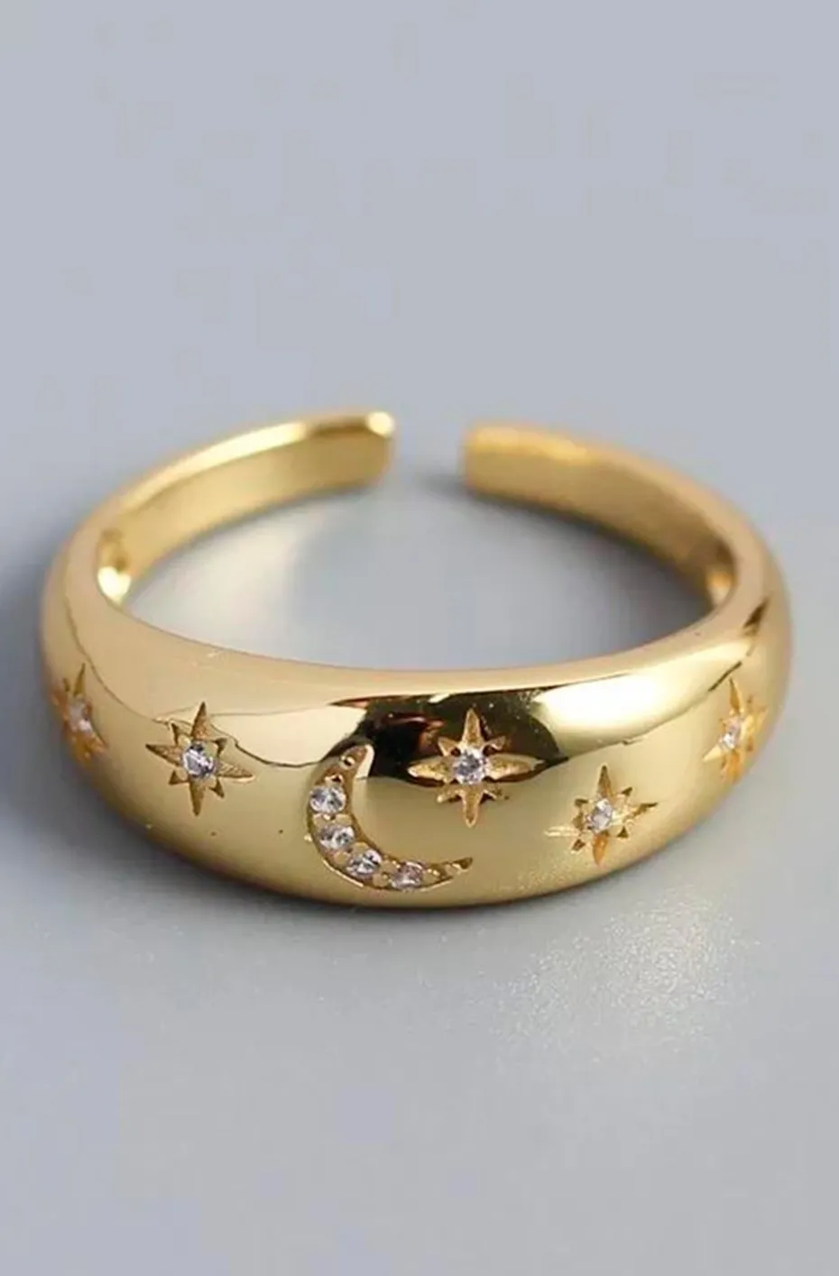 ANILLO LUNA Y ESTRELLAS ESTILO BOHEMIO