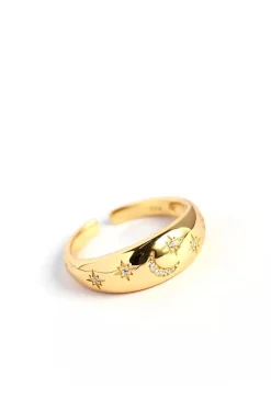 ANILLO LUNA Y ESTRELLAS ESTILO BOHEMIO