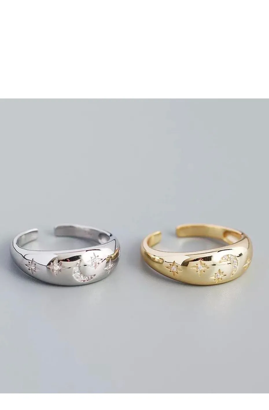 ANILLO LUNA Y ESTRELLAS ESTILO BOHEMIO