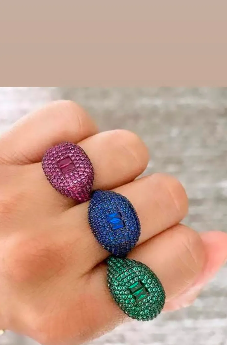 ANILLO PIEDRAS VERDE ESMERALDA