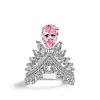 ANILLO PRINCESA DE PLATA PIEDRA ROSA