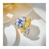 ANILLO SERPIENTE CIRCONITAS Y TURQUESAS