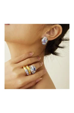 ANILLO SERPIENTE CIRCONITAS Y TURQUESAS