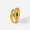 ANILLO SERPIENTE OJOS VERDE ESMERALDA