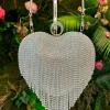 BOLSO CORAZÓN DE CRISTALES PLATA