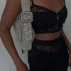 BOLSO CRISTALES PLATA CON HEBILLA