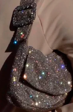 BOLSO CRISTALES PLATA CON HEBILLA