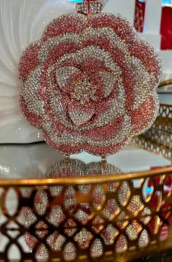 BOLSO FLOR TONOS ROSA