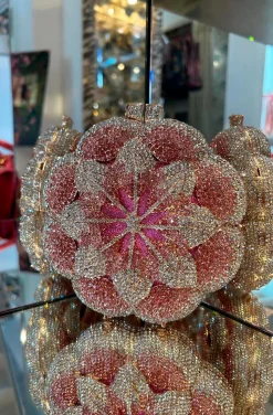 BOLSO FLOR TONOS ROSA