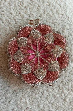 BOLSO FLOR TONOS ROSA