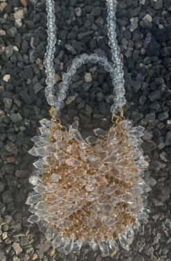 BOLSO JOYA ABALORIOS PLATA