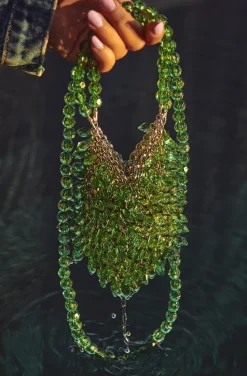 BOLSO JOYA ABALORIOS VERDE