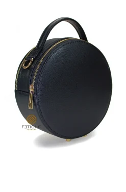 BOLSO PIEL CIRCULAR NEGRO