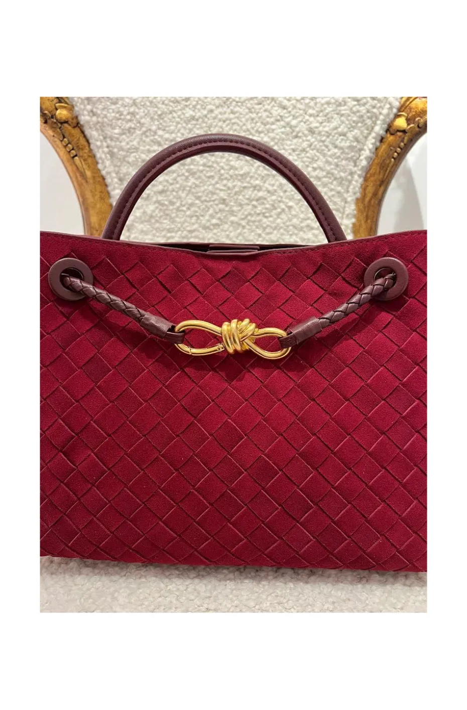 BOLSO TRENZADO ANTE BURDEOS