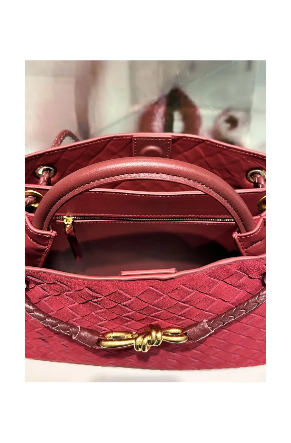BOLSO TRENZADO ANTE BURDEOS