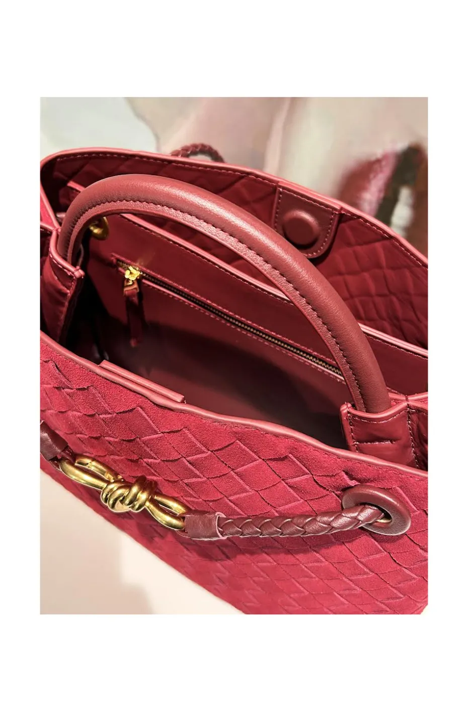 BOLSO TRENZADO ANTE BURDEOS