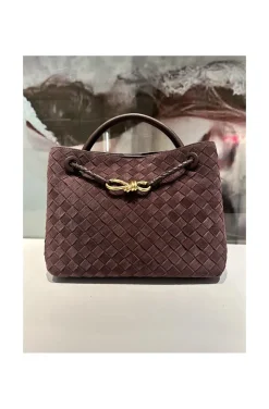 BOLSO TRENZADO ANTE MARRÓN