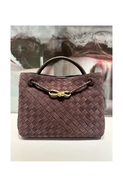 BOLSO TRENZADO ANTE MARRÓN