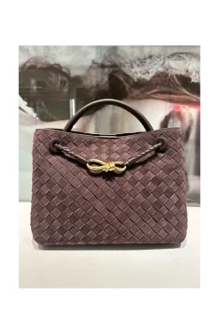 BOLSO TRENZADO ANTE MARRÓN