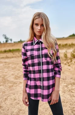 CAMISA ROWEN CON CRISTALES ROSA BY FETICHE SUANCES