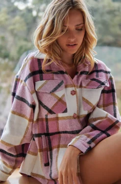 CAMISA WILD & FREE PLAID SHIRT IN PINK BY FETICHE SUANCES
