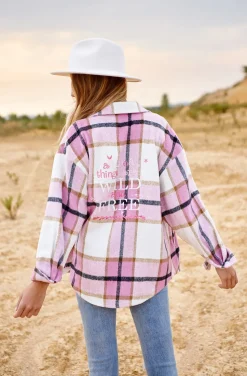 CAMISA WILD & FREE PLAID SHIRT IN PINK BY FETICHE SUANCES