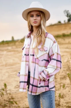 CAMISA WILD & FREE PLAID SHIRT IN PINK BY FETICHE SUANCES