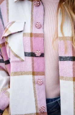 CAMISA WILD & FREE PLAID SHIRT IN PINK BY FETICHE SUANCES