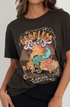 CAMISETA KECKLESS LOVERS BIKER TEE-CHARCOAL & THE GYPSY SPELL & THE GYPSY