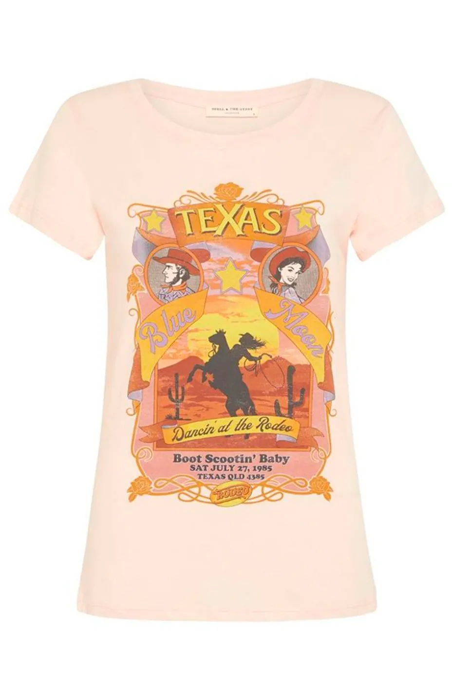 CAMISETA TEXAN BLUE MOON ORGANIC GIRLFRIEND TEE BY SPELL DESIGNS