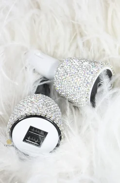 CARGADOR COCHE BLANCO CON STRASS