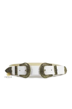 CINTURÓN BLANCO HEBILLA DORADA