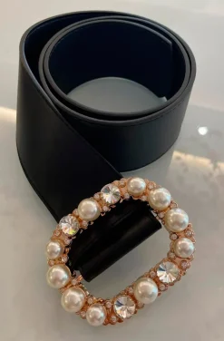 CINTURÓN NEGRO PERLAS