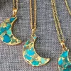 COLLAR BOHEMIO MEDIA LUNA TURQUESA