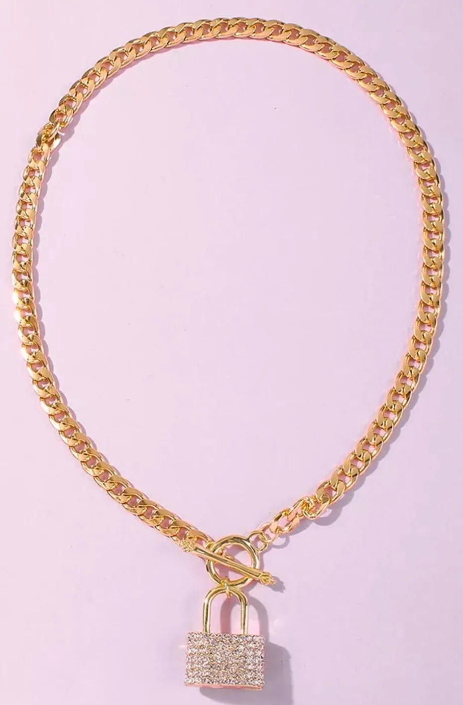 COLLAR CADENA CANDADO JOYA