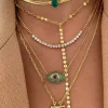 COLLAR CADENA LAGRIMA ESMERALDA