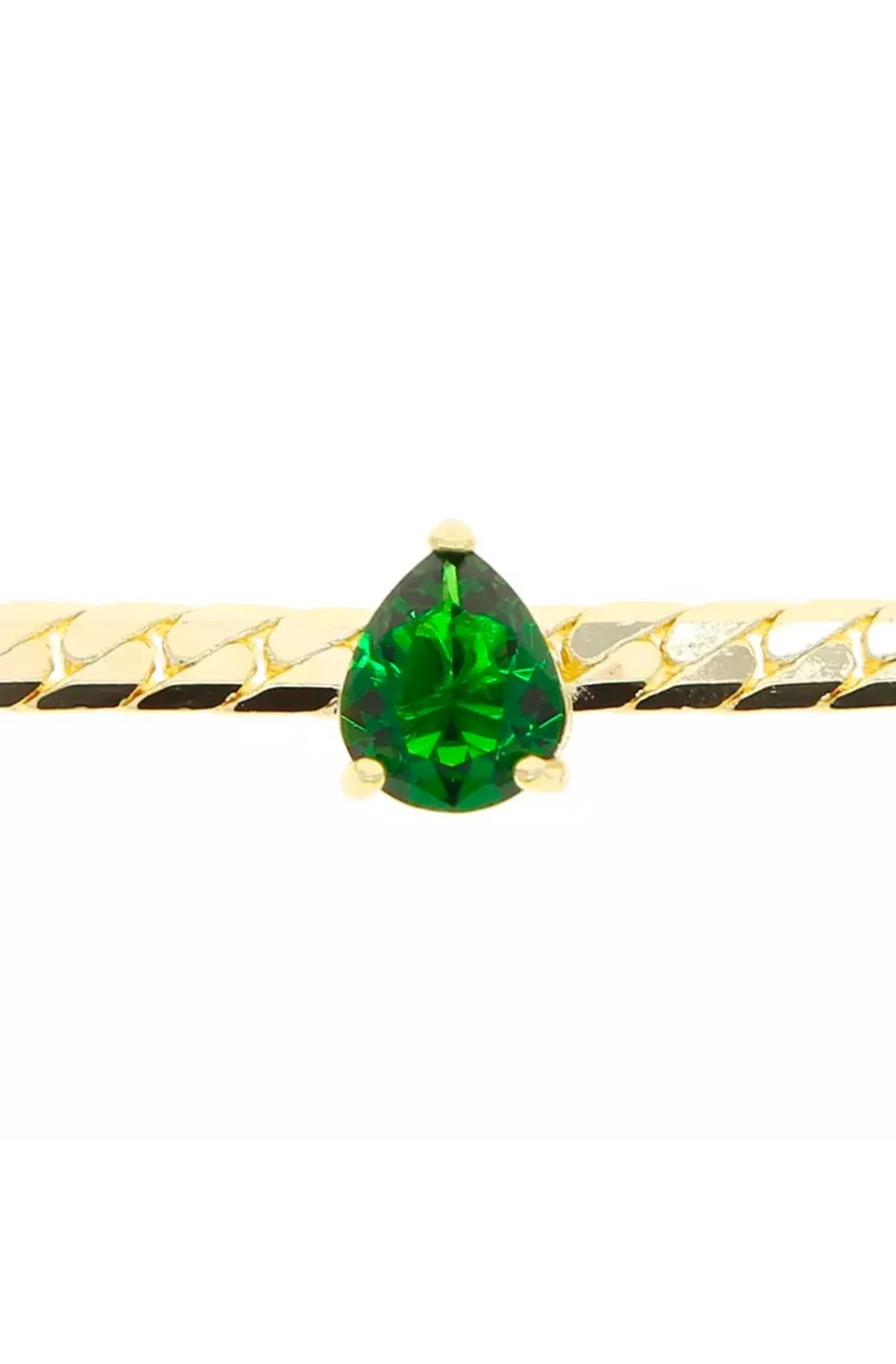 COLLAR CADENA LAGRIMA ESMERALDA