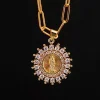 COLLAR CADENA MEDALLA REDONDA VIRGEN