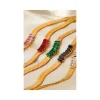COLLAR CADENA SERPIENTE CRISTALES VERDES