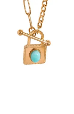 COLLAR CANDADO TURQUESA