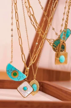 COLLAR CANDADO TURQUESA
