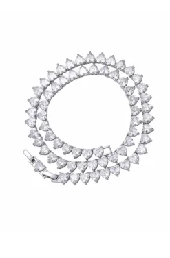 COLLAR CIRCONITAS CORAZONES PLATA