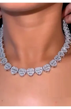 COLLAR CORAZONES DIAMANTES