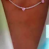 COLLAR CORAZONES ROSAS