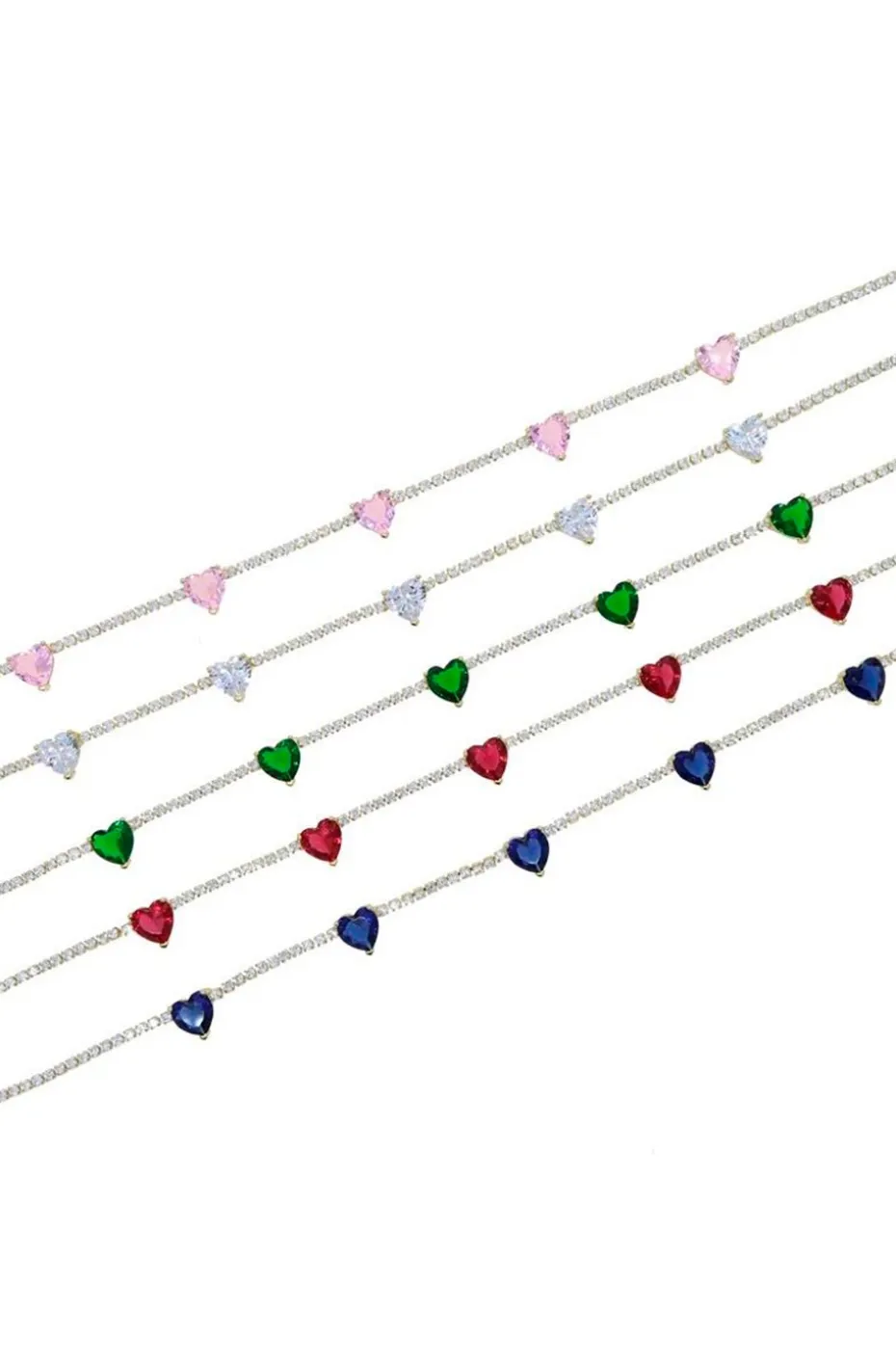 COLLAR CORAZONES ROSAS