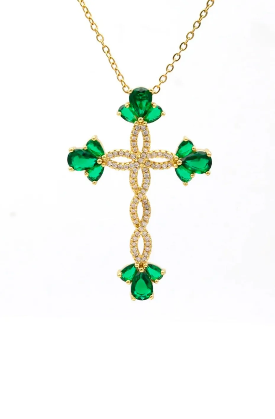 COLLAR CRUZ VERDE ESMERALDA
